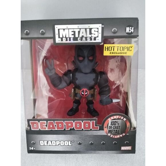 Die Cast Metals 4" Marvel Deadpool M54 Hot Topic Exclusive RARE Black & Grey New - Picture 1 of 3
